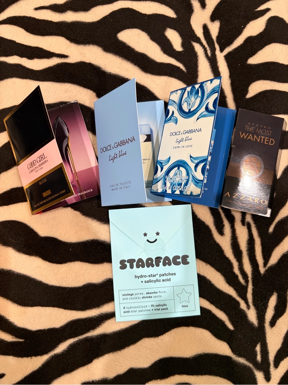 Carolina Herrera-Good Girl Blush, Dolce & Gabbana-Light Blue, Azzaro, & STARFACE